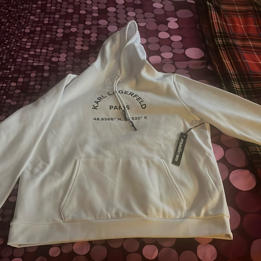 Karl Largerfeld white hoodie size XXL